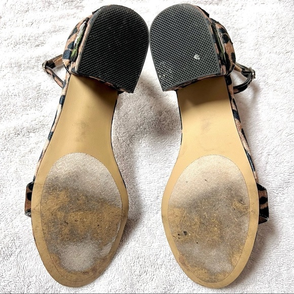 Steve Madden Inca Leopard Multi Embroidered Ankle Strap Heels woman’s size 7.5 - Picture 10 of 11